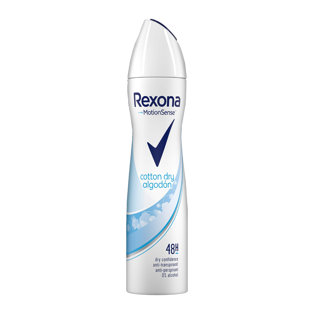 rexona-deodorant-spray-motion-sense-cotton-dry-women-200ml-f.jpg اسپری خوشبو کننده بدن زنانه رکسونا - تصویر 1